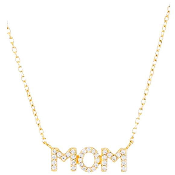 Crislu 18K Gold Plated MOM Necklace – Sparkling CZ Pendant, 18" Chain Gift - Picture 1 of 4